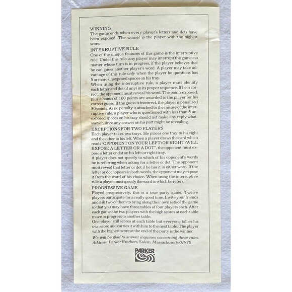 Probe Board Game of Words 1976 Parker Brothers Complete Vintage - Picture 10 of 16